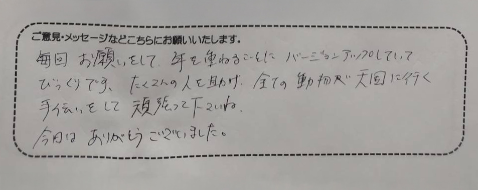 アンケート用紙